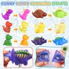 Color Changing No Hole Bath Toys for Kids Toddlers, Color Change Dinosaur Animal Toys with Drying Bag (6 Pack), Baby Bath Toys Water Toys Floating Fish Toys, Dinosaur Toys for Bathtub Pool Christmas