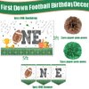 First Down Football Birthday Party Baby Highchair Banner First Birthday Football Backdrop for Boy 1st Birthday Football Party Decorations Football Party Favors Football Theme Birthday (Football)