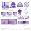 Bacati - Mix N Match Zigzag/dots 3 Pc Girls Toddler Bed Sheet Set Including Fitted Sheet, Flat Sheet and Pillow Case for US Standard Crib/Toddler Bed(Purple)