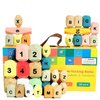 36 PCS Wooden Sorting Stacking Rocks Stones,Sensory Toddler Toys Montessori Toys, Building Blocks Game for Kids 3 4 5 6 7 Years Boy and Girl Birthday Gifts for Kids with Alphabets and Numbers
