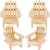 Sumind 4 Pieces Wood Adirondack-Style Miniature Chair Doll House Wooden Chairs Dollhouse Model Chairs Mini Wooden Rocking Chairs for Dollhouse Accessories Furniture Christmas Decoration