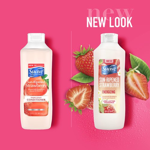 Suave Essentials Conditioner Conditioner for Dry Hair Strawberry Infused with Strawberry Extract and Vitamin E 30 oz