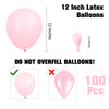 Pink Balloons 12 Inch 100PCS Latex Balloons for Balloon Arch Light Pink Balloons Pastel Pink Balloons Party Supplies for Birthday Party Mean Girl Y2k Bachelorette Party Pink Decorations for Party