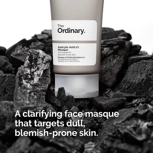 The Ordinary Salicylic Acid 2% Masque, Clarifying Charcoal & Clay Mask for Blemish-Prone Skin, 1.7 Fl Oz