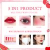 4 Colors Lip Tint Stain Set, Watery Lip Tint Mini Liquid Matte Lipstick, Lip Stain Long Lasting Waterproof, Korean Lip Gloss Moisturizing Natural, Multi-Use Lip and Cheek Tint, Lightweight Non-sticky