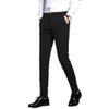 Plaid&Plain Men's Stretch Dress Pants Slim Fit Skinny Suit Pants 7101 Black 32W32L