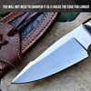 BIGCAT ROAR Handmade Damascus Tracker Knife - Full Tang Fixed Blade Hunting Knife with Sheath and Walnut Wood Handle - 10″ EDC Outdoor Knife - Black Jaguar