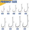 AGOOL Baitholder Fishing Hooks, 50/150pcs Bait Holder Hooks Barbed Shank Beak Long Shank Hooks Offset Shank with 2 Barbs J Hooks Snelled Hooks Bait Keep Hooks for Saltwater Freshwater Fishing