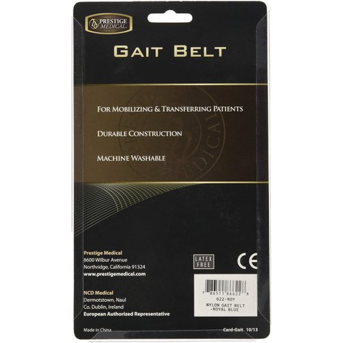 Prestige Medical Nylon Gait Transfer Belt with Plastic Buckle, Royal, 3.75 Ounce