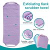 4 Pack Exfoliating Body Scrubber with Handles, Nylon Exfoliating Cloth Extended Length Back Scrubber Stretchable Pull Strap Shower Back Scrubber for Shower for Women&Men(4 Pack-Green+Blue+Purple+Pink)