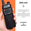 BAOFENG BL-5 3800mAh Extended Battery Walkie Talkie UV-5R BF-8HP UV-5RX3 RD-5R UV-5RTP UV-5R MK2 MK3X MK5 Plus Series Two Way Radios (UV-5R 3800+USB Charging Cable)