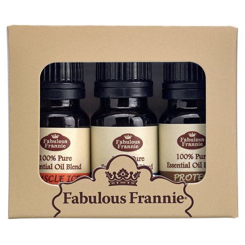 Fabulous Frannie Pure Essential Oil Blend Top 3 Set - Muscle Ice, Protect, Sleep 10ml (Pack of 3)