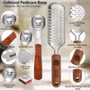 Pedicure Foot File & Callus Shaver Set,1 Wood Handle Callus Shaver with 30 Replacement Blades,1 Foot File Heads,1 Colossal Foot Rasp,Foot Scraper Foot Shaver Callus Remover for Feet