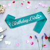 LXYXUUN Birthday Girl Sash Teal Blue, Silver Foil Birthday Sash for Girl Funny Birthday Party Decorations, 16 18 21st Bday Sash Gift Ideas