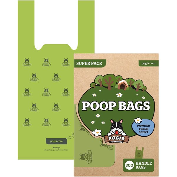 Pogi's Dog Poop Bags with Easy-Tie Handles - 300 Doggy Leak-Proof, Ultra Thick, Scented Poop Bags for Dogs, Cat