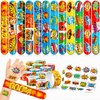 48 Hero 24PCS Hero Temporary Tattoos Sticker 24PCS Slap Bracelets Perfect for Themed Birthday Party Favors Baby Showers or Classroom Rewards Ideal Decor and Gifts for Girls and Boys