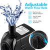 CWKJ Fountain Pump, 400GPH Submersible , Durable 25W Outdoor Water Pump with 6.5ft Power Cord, 3 Nozzles for Aquarium, Pond, Fish Tank, Water Pump Hydroponics, Backyard Fountain