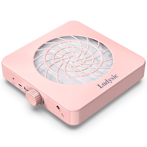 Nail Dust Collector with Reusable Filter,Extractor Vacuum Dust Collector for Acrylic Nail with Powerful Fan,Low noise,Nail Salon or Home Use (Pink)