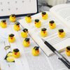 LUTER 30pcs Mini Resin Ducks Charms Tiny Rubber Duck Accessories Rubber Ducks Fun Bachelor Cap Doll Duck Crafts for Family School Graduation Party Decorations Graduation Gifts