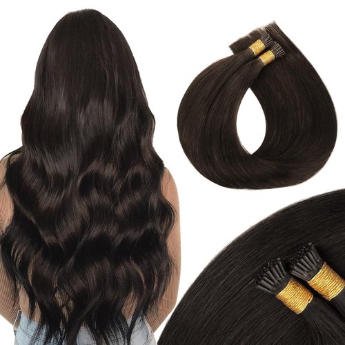 MAXITA I Tip Hair Extensions Human Hair,50g/50s Dark Brown 20 InchItip Human Hair Extensions Comfortable Wear, Invisible & Natural Cold Fusion, 100% Remy Human Hair Itip Keratin Hair Extensions