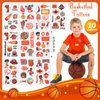 Aoriher 120 Pieces Basketball Party Favors Set, Basketball Goodie Bag Fillers, Toy Whistle Silicone Bracelet Luminous Tattoo Sticker Keychain for Basketball Party Supplies