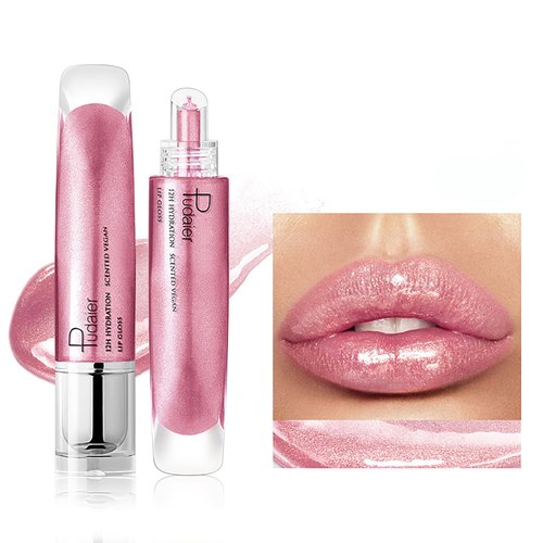 DEERWIN Plumping Lip Gloss for Women - 8 Colors Moisturizing and Hydration Plumper Liquid Lipsticks Sparkling Shiny Glossy Finish Lip Color Lifter Plump Lipgloss (#07, 0.35 fl oz)