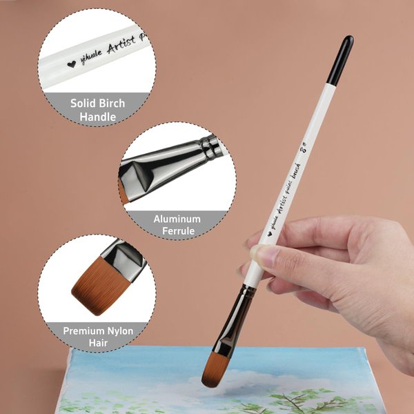 Paint Brushes Set of 16 Pieces YIHUALE Wooden Handles Brushes with Canvas Brush Case, Professional for Oil, Acrylic and Watercolor Painting