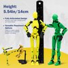 Outgoto Pre-Assembly 3D Printed 5.54'' Dummy13 Action Figure, Multi-Jointed Tian13, Articulated T13 Desktop Decoration,12 in 1 Accessories, Best Birthday Festival Gift (Black Mix Green)