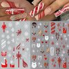 8PCS Christmas Nail Art Stickers Decals Winter Snowflake 5D Micro-Embossed Santa Hat Nail Decals Self-Adhesive Gingerbread Man Nail Design Nail Supplies Holiday Nail Stickers for Nail Decor for Women