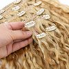 FASHION LINE Brazilian P27-613 Water Wave Blonde Human Hair Extensions Unprocessed Human Hair Bundles Weft 1PC 100g Piano Color (18" 100G Clip In Human Hair P27-613)