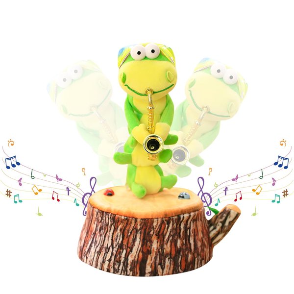 Dancing Plush Toys Caterpillar with Saxophone Stuffed Animal toy, Children's Electric Talking Toys for Baby Boys and Girls,Singing Mimicking Recording Repeating What You Say Musical Kids Toys,12"