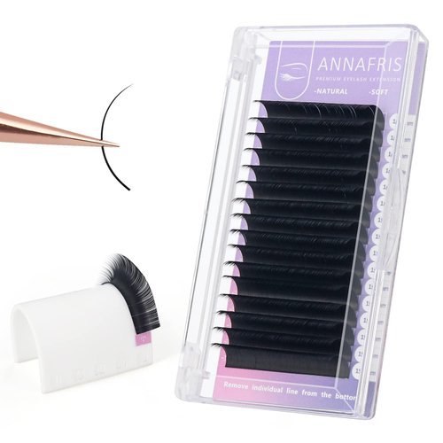 ANNAFRIS 16 Rows Volume Classic Eyelash Extension 0.15 D Curl 10mm Matte Black Individual False E...