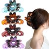 4 PCS Big Flower Hair Claw Clips for Thin Hair, Strong Hold Hair Claws Non-slip Hair Catch Jaw Clamp, Elegant Hair Accessories, present for Women Girls
