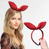 AEGYPIUS Big Bunny Ears Headband Furry Rabbit Ear Headband Big Red Bow Headbands for Women Red bow headband Hair Band Bow Headdress for Girls Perfect Hair Accessories for Party and Cosplay