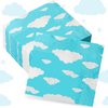 100 Pcs Blue Sky Clouds Napkins Sky Print Party Luncheon Napkins Disposable Paper Napkins Cartoon Story Party Supplies Cloud Themed Birthday Baby Shower Decorations Supplies, Folded 5 x 5 Inch