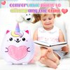 Leyndo 14 Inch Caticorn Plush Throw Pillow Toy Cute Unicorn Stuffed Animals Soft Unicorn Plush Throw Gift for Girl Kid Birthdays Christmas Sofa Bedroom Room Decor (Lovely)