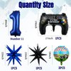 15pcs Video Game Themed Party Decorations, Number 11th Boys Birthday Party Supplies, Navy Blue Video Game Controller Mylar Foil Balloon, Video Game Party Decoration Supplies