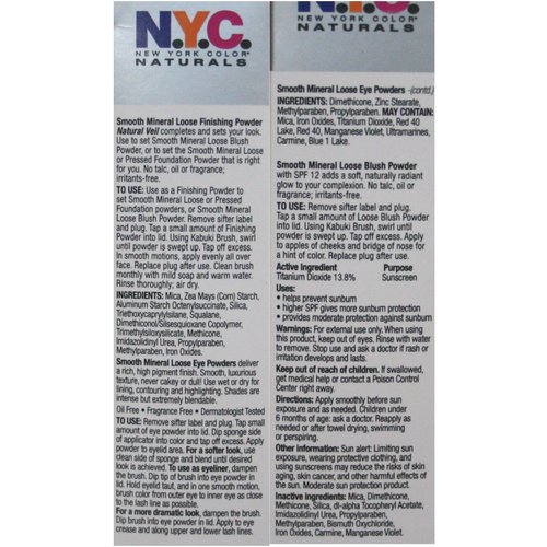 N.Y.C. Smooth Mineral Makeup Starter Kit - Powder Blush Eye Shadow Kabuki Brush