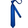 DiBanGu Men's Solid Royal Blue Ties Wedding Plain Necktie Pocket Square Cufflink Tie Clip Set