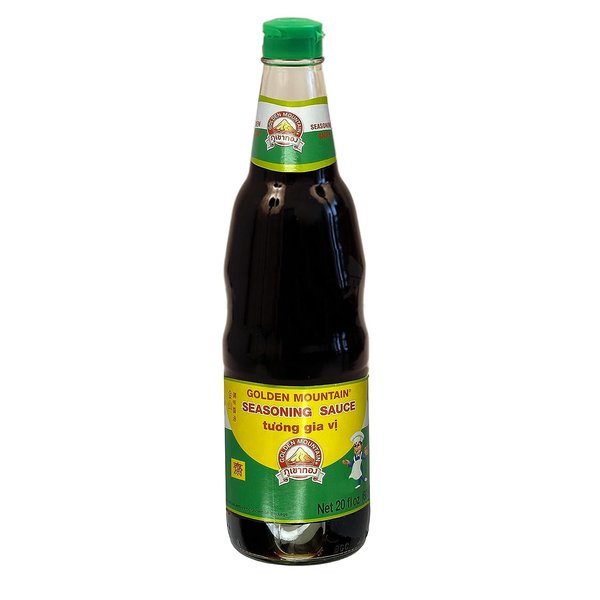 Golden Mountain - Thai Seasoning Soy Sauce - No preservatives and MSG - 20 Fl Oz. (600 Ml) - Green Cap (Pack of 1)