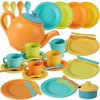 BUYGER Kids Kitchen Accessories and Tea Set for Kids, Toddler Play Kitchen Toy Dish Plates Utensils Dinnerware Set Pretend Role Play Gifts for Ages 3-5 3 4 5 Years Olds Kids Children Boys Girls