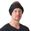 Headbands for Women Mens Head Wrap - Thick Boho Criss Cross Knitted Headband Sports Band Sweat-Wicking Waffle Line Black