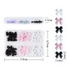 3D Ribbon Bow Nail Charm - Solid Bowknot Nail Art Decorations, White Pink Black Bow Nail Art Charms, Cute Butterfly Nail Accessories for Acrylic Nails, Bling Resin Nail Art Crafts