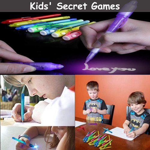 [ 2 Style ] 32 Pack Christmas Gifts for Kids Invisible Ink Pen with UV Black Light Secret Spy Pens Magic Disappearing Ink Markers Classroom Supplies Kids Party Favors Boys Girls Stocking Stuffers