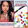 VENOFEN Colorful Acrylic Beads for Braids, Dreadlocks, and Hair Accessories - 50PCS Hollow Beads Bulk for DIY Jewelry Making, Kids and Women