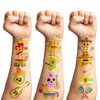 8 Sheets (96PCS) Mexican Tattoos Temporary Taco Twosday Theme Birthday Party Decorations Favors Supplies Stickers for Kids Boys Girls Gifts Classroom School Prizes Rewards