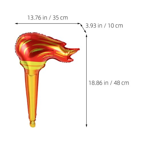 Tofficu 50Pcs Olympic Torch Prop, 18 Inches Fun Inflates Torch, Olympic Themed Party Decorations, Fake Olympic Torch for Medieval Luau Party Sports Competitions Stage Performance Props