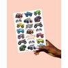 xo, Fetti Monster Truck Party Supplies Temporary Tattoos - 42 Metallic Styles | Trucks, Big Cars, Finish Lines + Flames