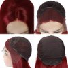 Red Wig for Women Long Burgundy Silky Straight Soft Heat Resistant Lace Front Wigs with Baby Hair Fashion Glueless Natural Hairline Synthetic Hair Wig Halloween Cosplay Costume Wig 24 Inches