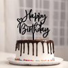 ZHENGYE Black Acrylic Happy Birthday Cake Topper Cupcake Topper Birthday Decorations for Baby Shower Children or Adults Birthday Cake Decoration Supplies(Black 13)